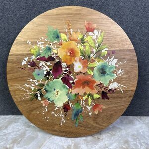 Pioneer Woman Willow Wood Turntable Revolving Food Server Lazy Susan 12"